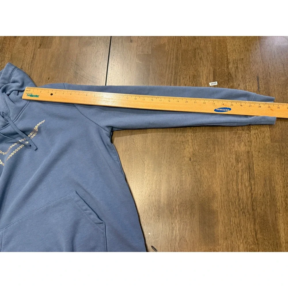 Nike Mens Slate Blue Embroidered Multi Swoosh Pullover Hoodie Size Large